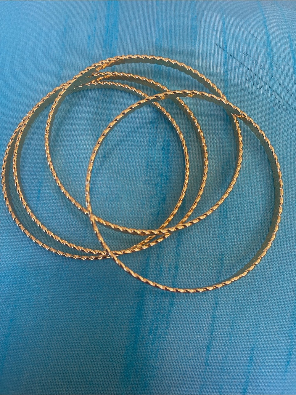 Gold Twisted Bangle Bracelet Set for Women